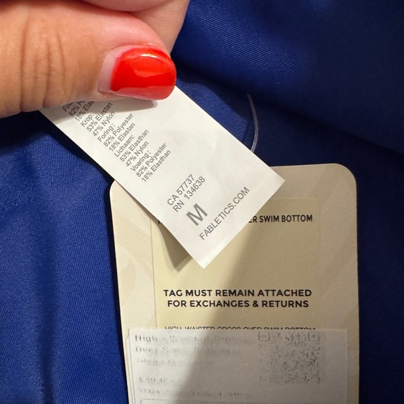 Fabletics High-Waisted Cross Over Swim Bottom Sz Medium - Picture 6 of 6